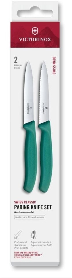 Victorinox Nůž Swiss Classic, paring knife, 2 pcs, 10 cm, straight, black, box