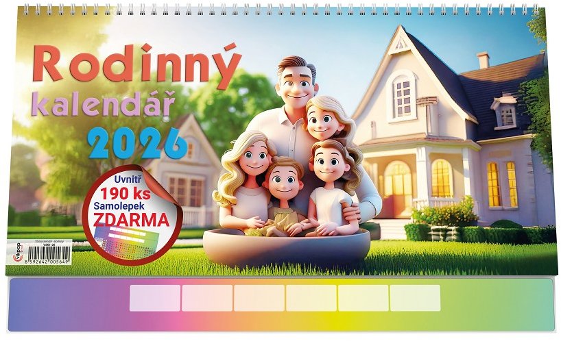 VIKPAP Rodinný se samolepkami 2026, 30 × 15 cm