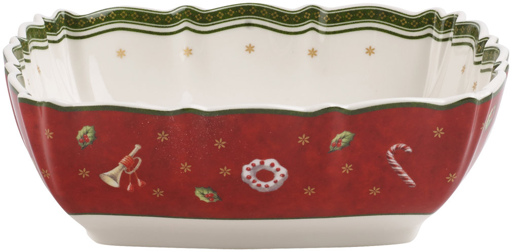 VILLEROY & BOCH Vánoční čtvercová miska TOY'S DELIGHT, červená