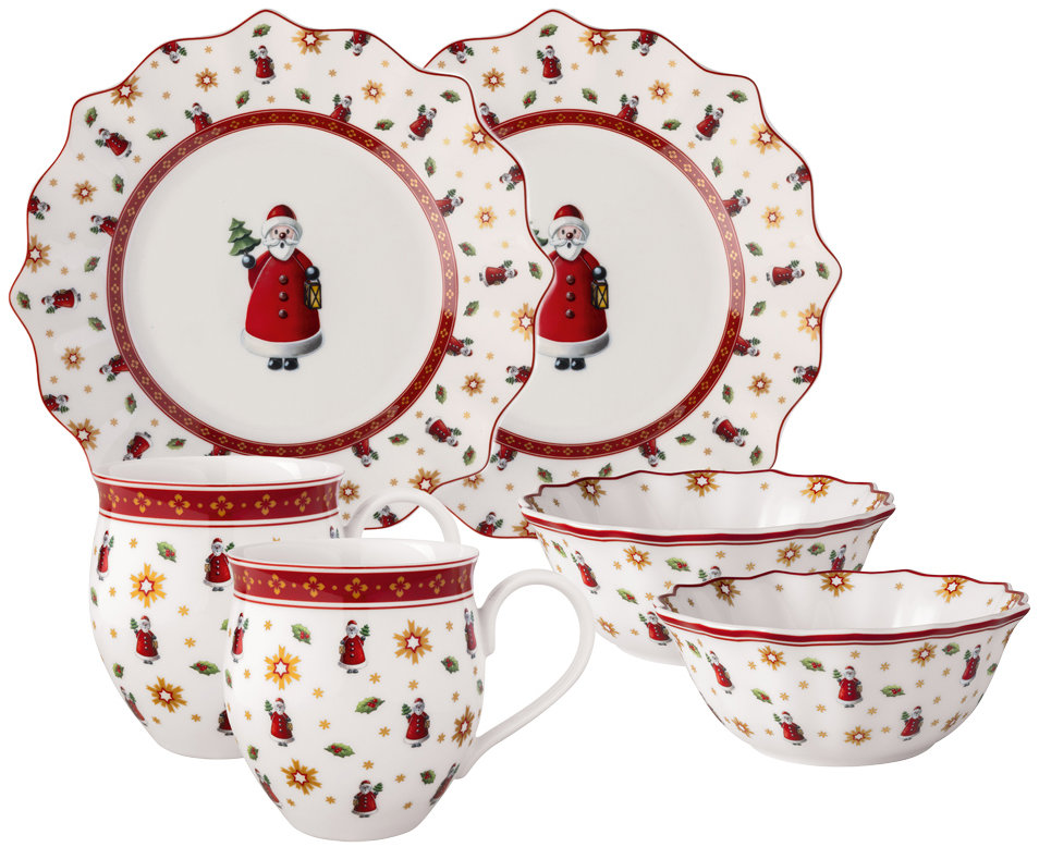 VILLEROY & BOCH Vánoční snídaňová sada pro dvě osoby Toy's Delight Santa 6 ks