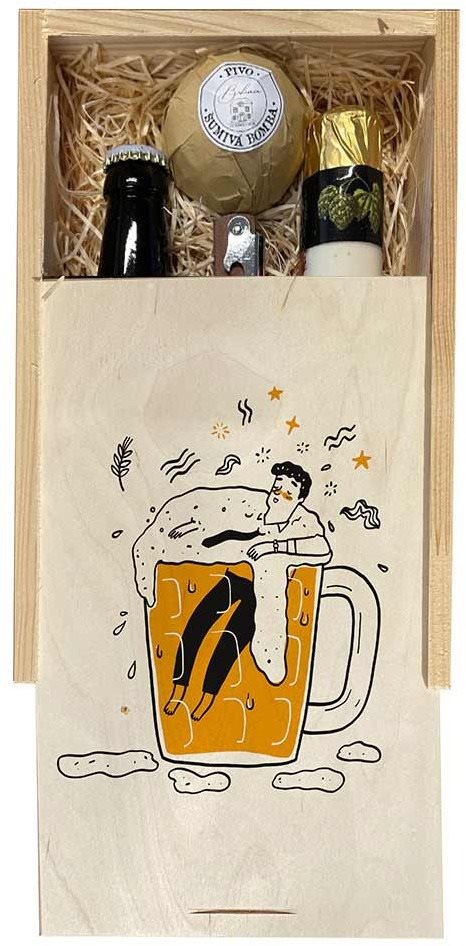 BOHEMIA GIFTS Dárková dřevěná bedna - pro Pivaře