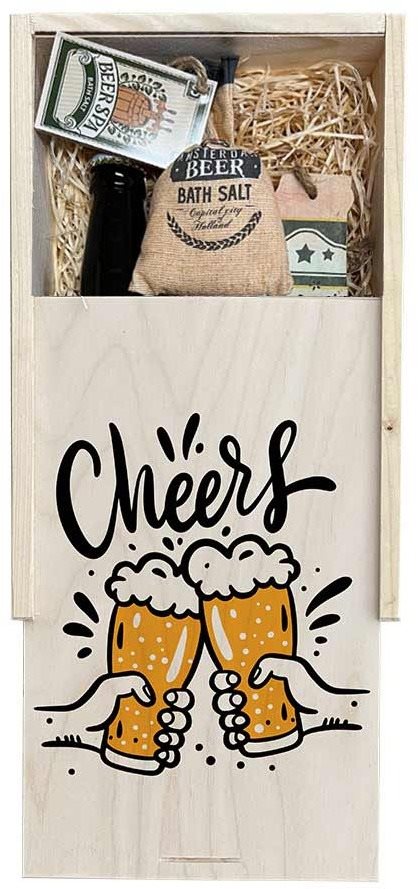 BOHEMIA GIFTS Dárková dřevěná bedna - pro pivaře Cheers