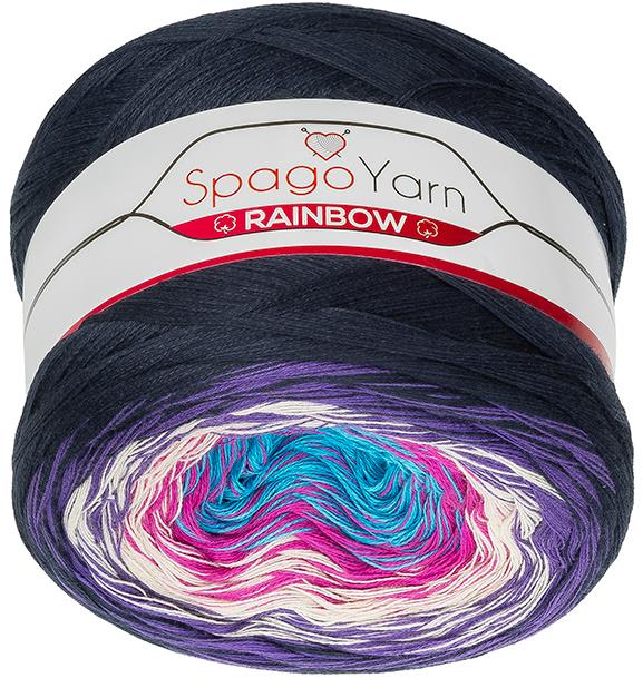 BELLATEX SpagoYarn Rainbow 250 g - 9 fialová, růžová, tyrkys