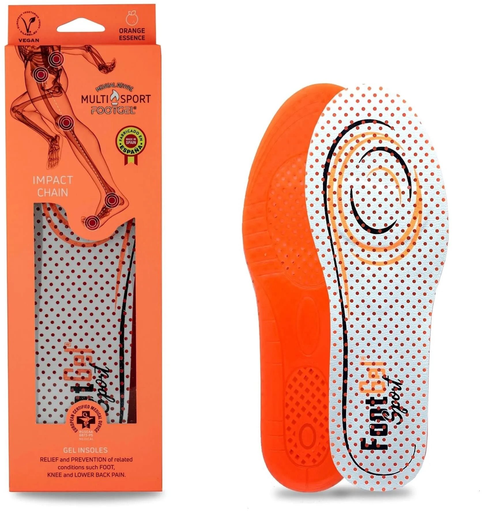 Footgel Gelové vložky do bot MULTISPORT s vůní - pomeranč, velikost 43-47