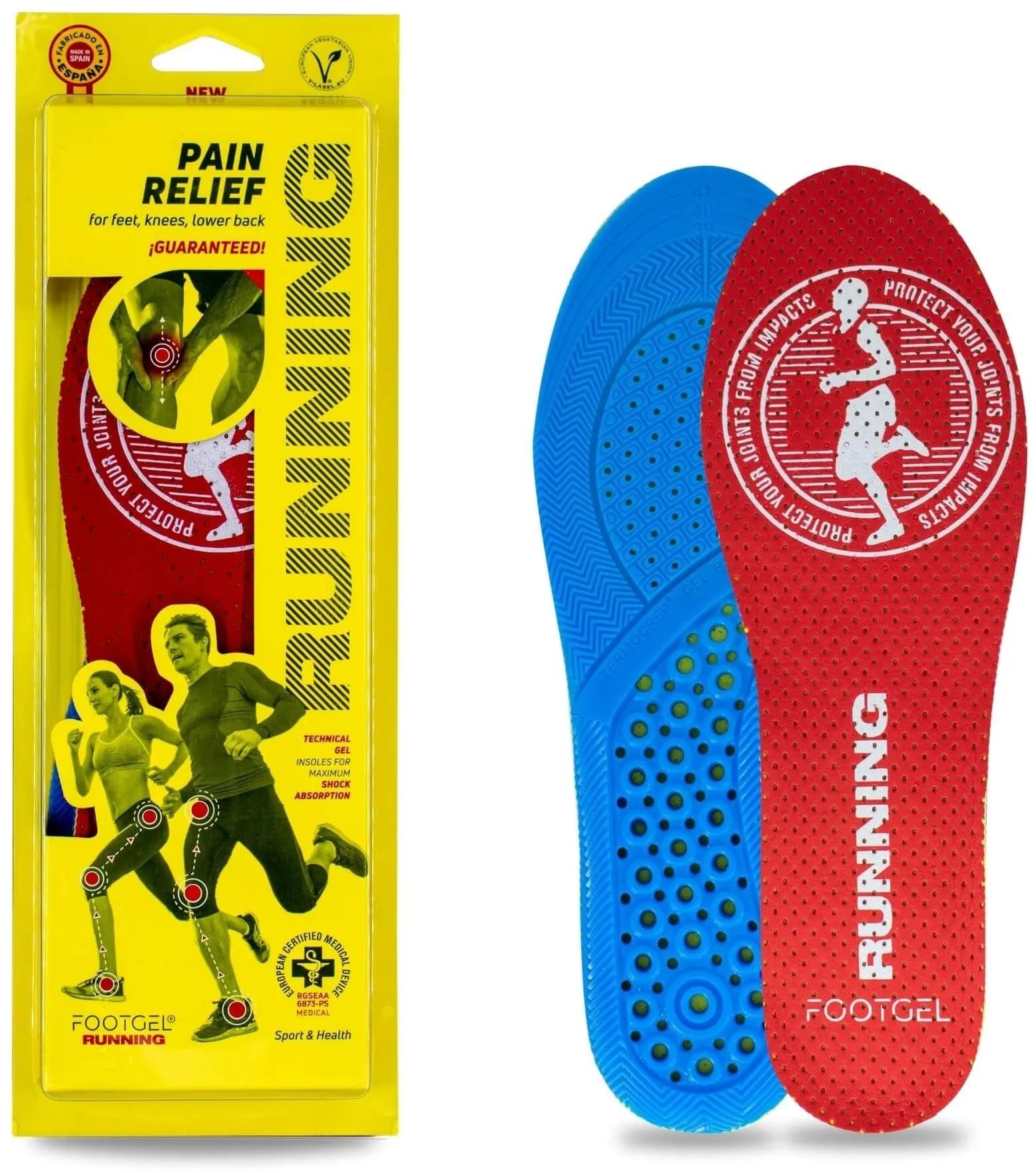 Footgel Gelové vložky do bot RUNNING s vůní - eukalyptus, velikost 39-42