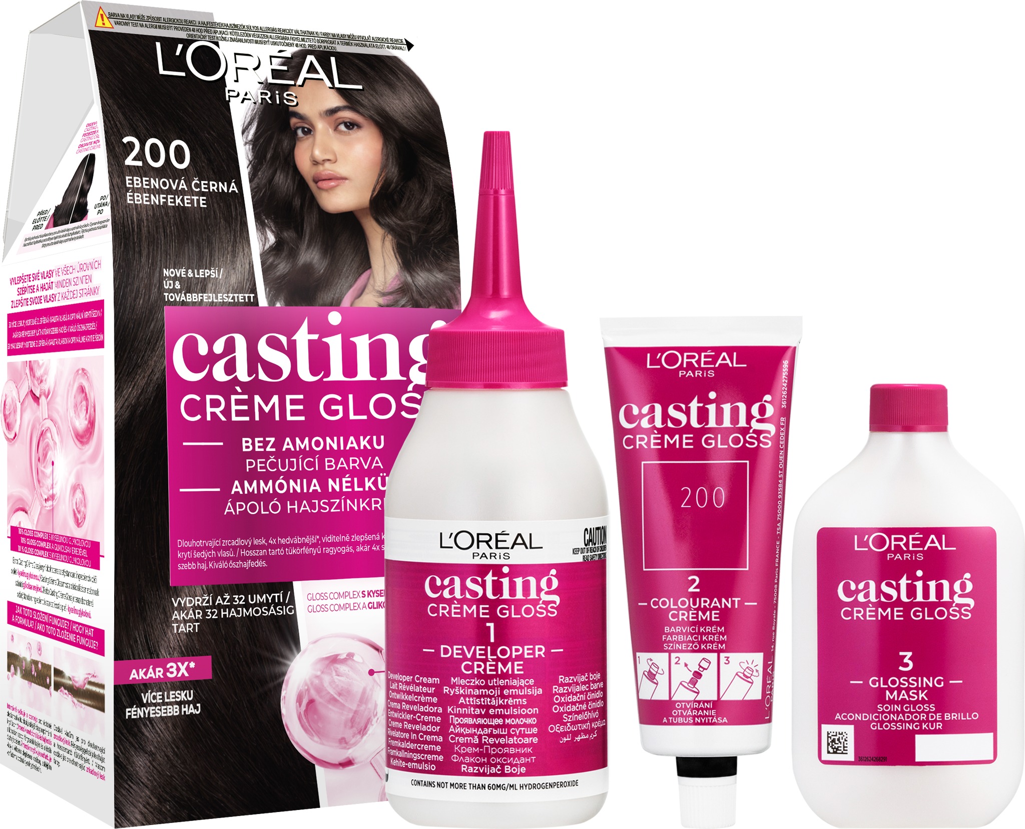 L'ORÉAL PARIS Casting Creme Gloss 200 Ebenová černá