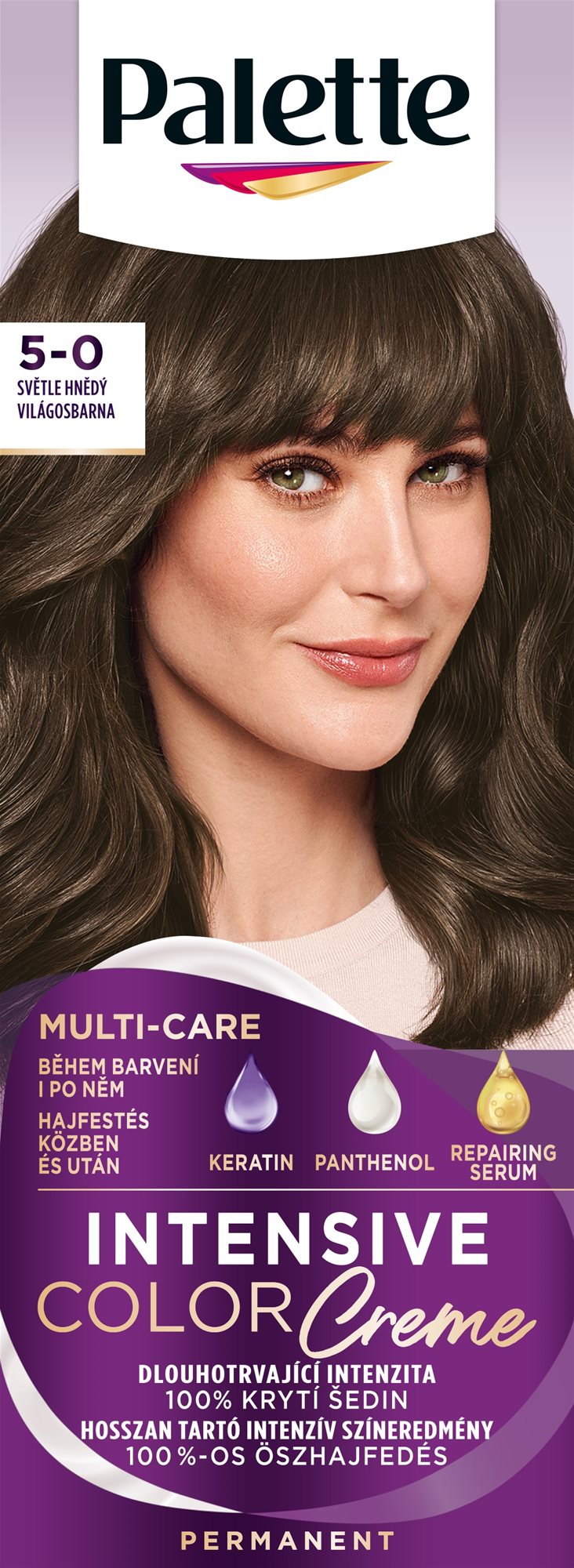 SCHWARZKOPF PALETTE Intensive Color Cream 5-0 (N4) Světle hnědý