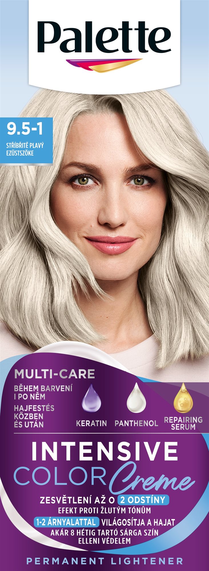 SCHWARZKOPF PALETTE Intensive Color Cream 9,5-1 (C9) Stříbřitě plavý