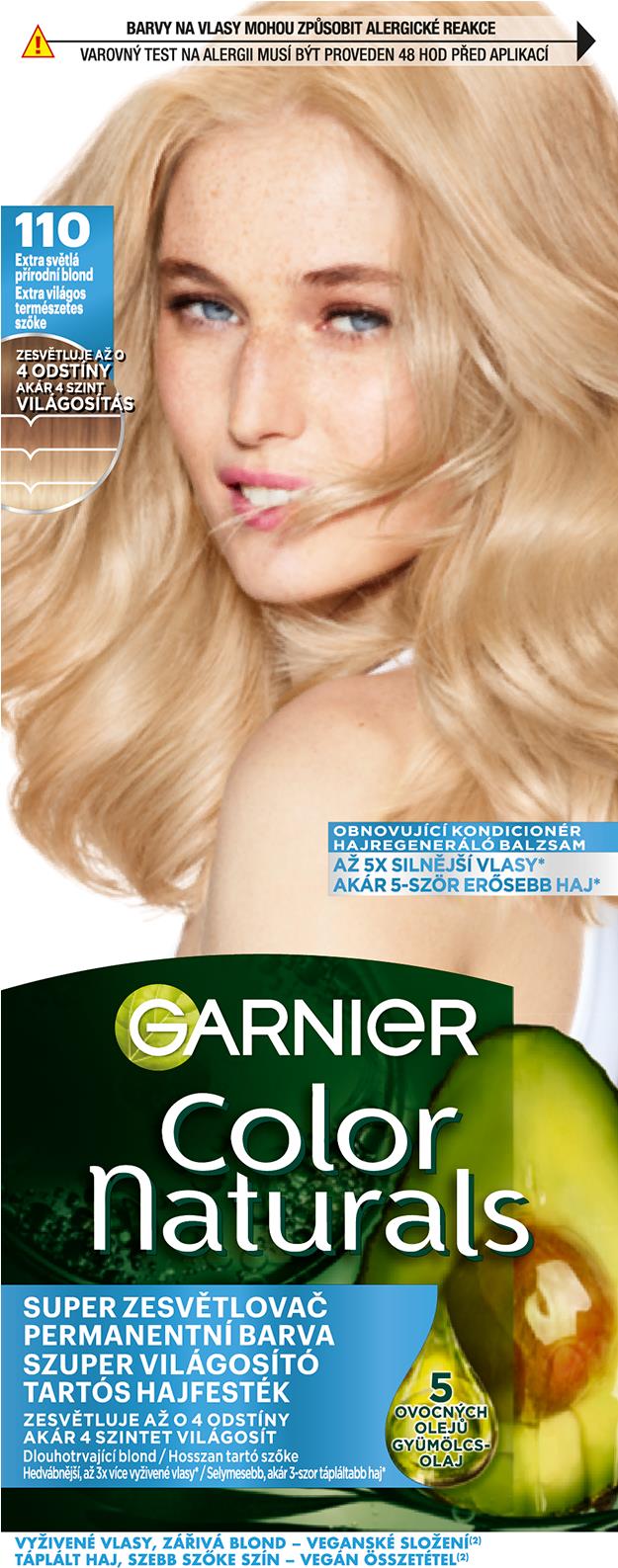 GARNIER Color Naturals permanentní barva na vlasy 110 Extra světlá přírodní blond, 60+40+12 ml
