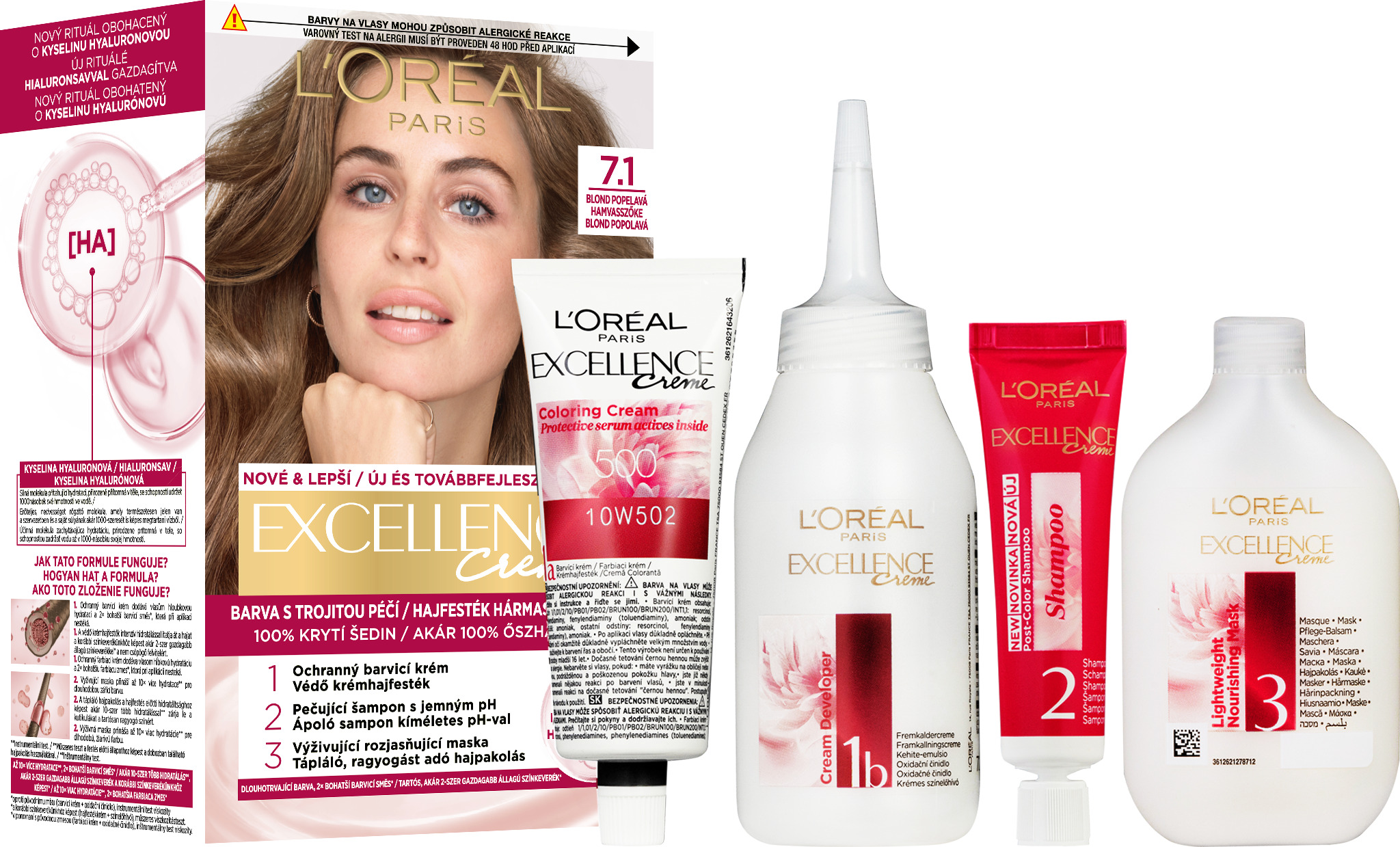 L'ORÉAL PARIS Excellence 7.1 Blond popelavá