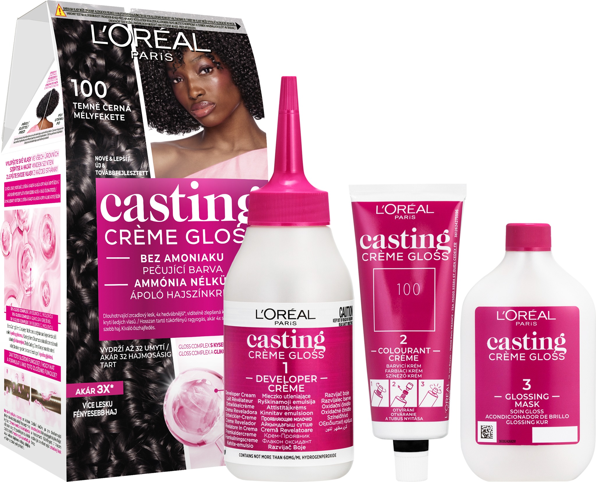 L'ORÉAL PARIS Casting Creme Gloss 100 Temně černá