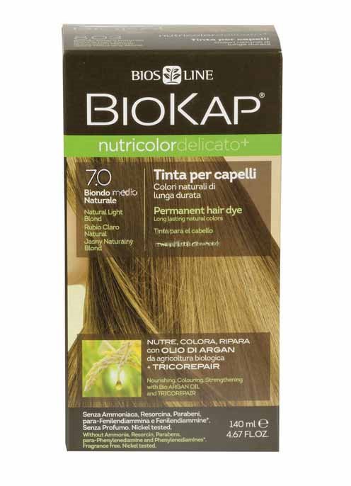 BIOKAP Nutricolor Delicato 7.0 Natural Medium Blond Gentle Dye 140 ml