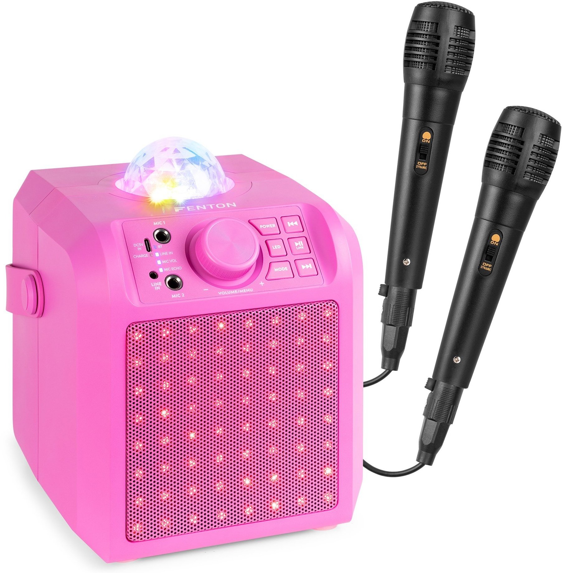 Vonyx Fenton KAR55P Karaoke, růžový