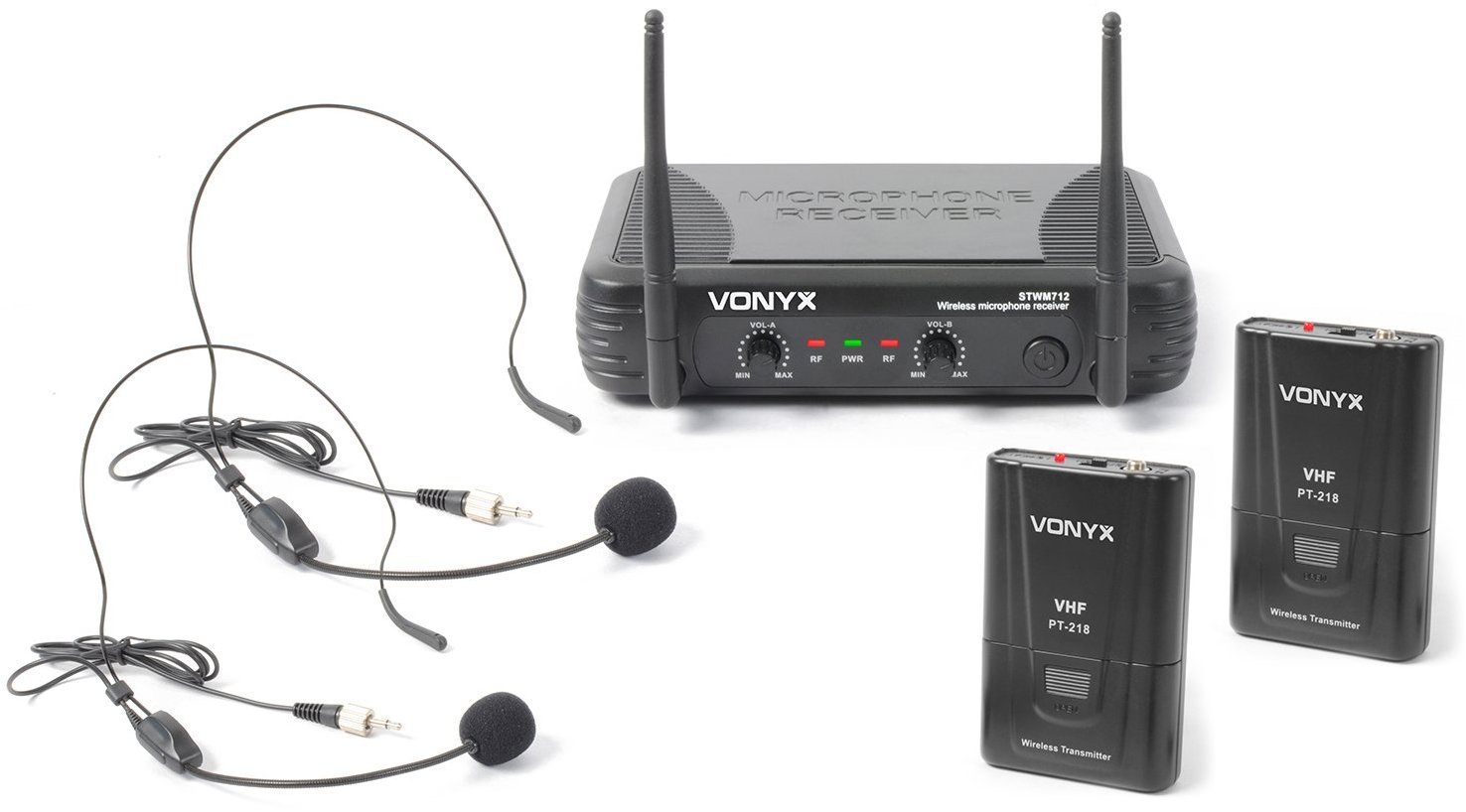 Vonyx STWM712H 2kanálový VHF Bezdrátový náhlavní mikrofonní systém