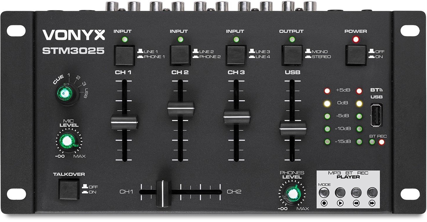 Vonyx STM3025 4 - Channel Mixer USB / MP3 / BT