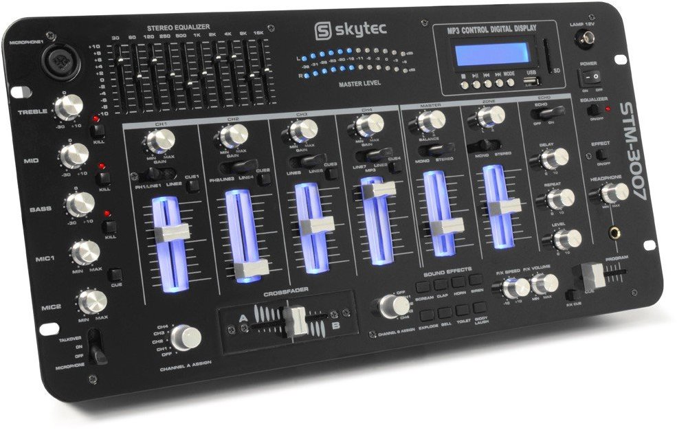 Skytec STM-3007 19" 6 - Channel Mixer SD / USB / MP3 / LED / BT