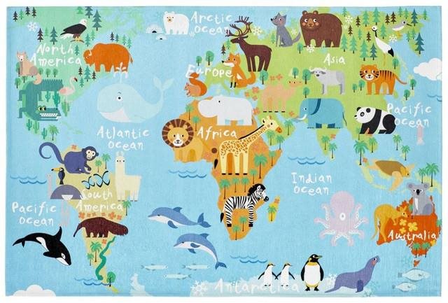 Dětský koberec Torino Kids World map 80 x 120 cm