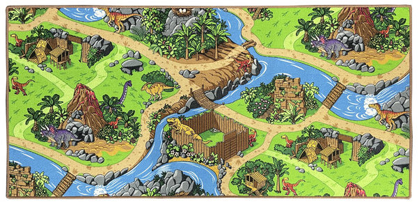 Vopi Dětský koberec s dinosaury 120 × 120 cm