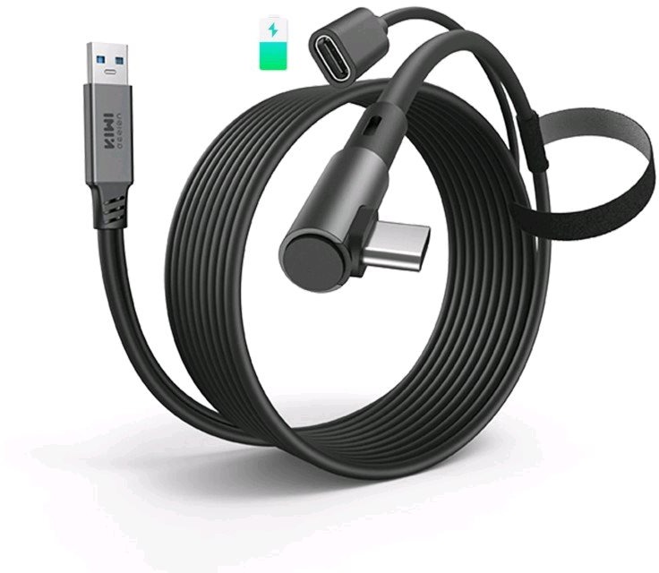 Kiwi Design Charging Link Cable 5m for Quest 3/2/1/Pro and Pico 4 Black