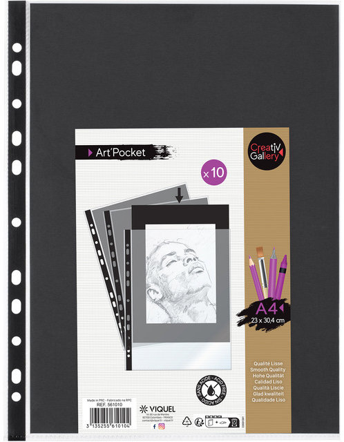 VIQUEL Creativ Gallery prezentační kapsa A4, černý papír - balení 10 ks