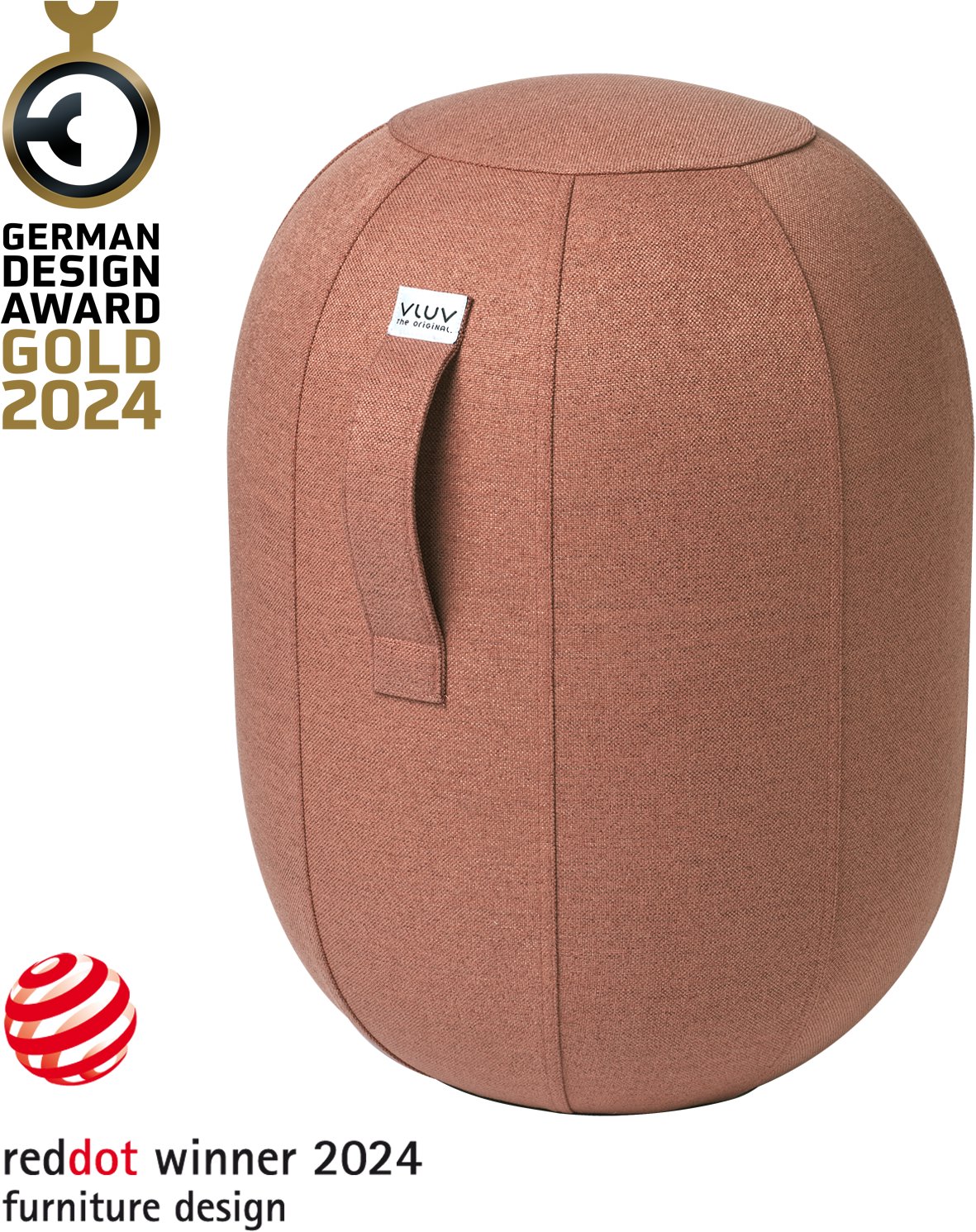 VLUV Kapsul Sova L Salmon - ergonomický sedací míč v lososové barvě