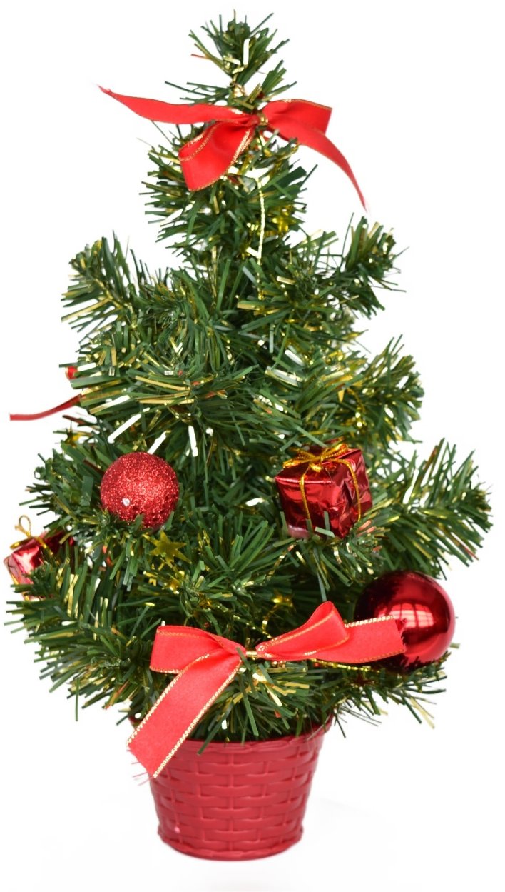DOMMIO Stromeček zdobený červenými dekoracemi 30 cm