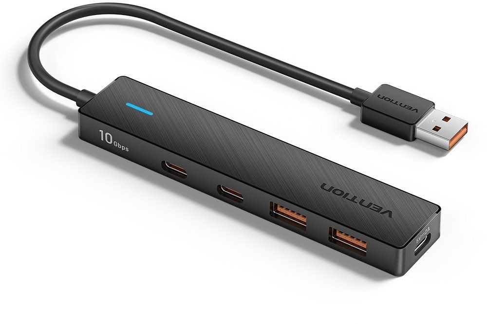 Vention 5-in-1 USB 3.2 to 2 x USB-C / 2 x USB 3.2 Gen 2 10G Hub 0.15M Black