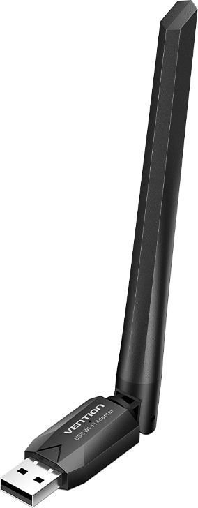 Vention AC650 USB Wi-Fi Dual Band Network Adapter With High Gain Antenna Black