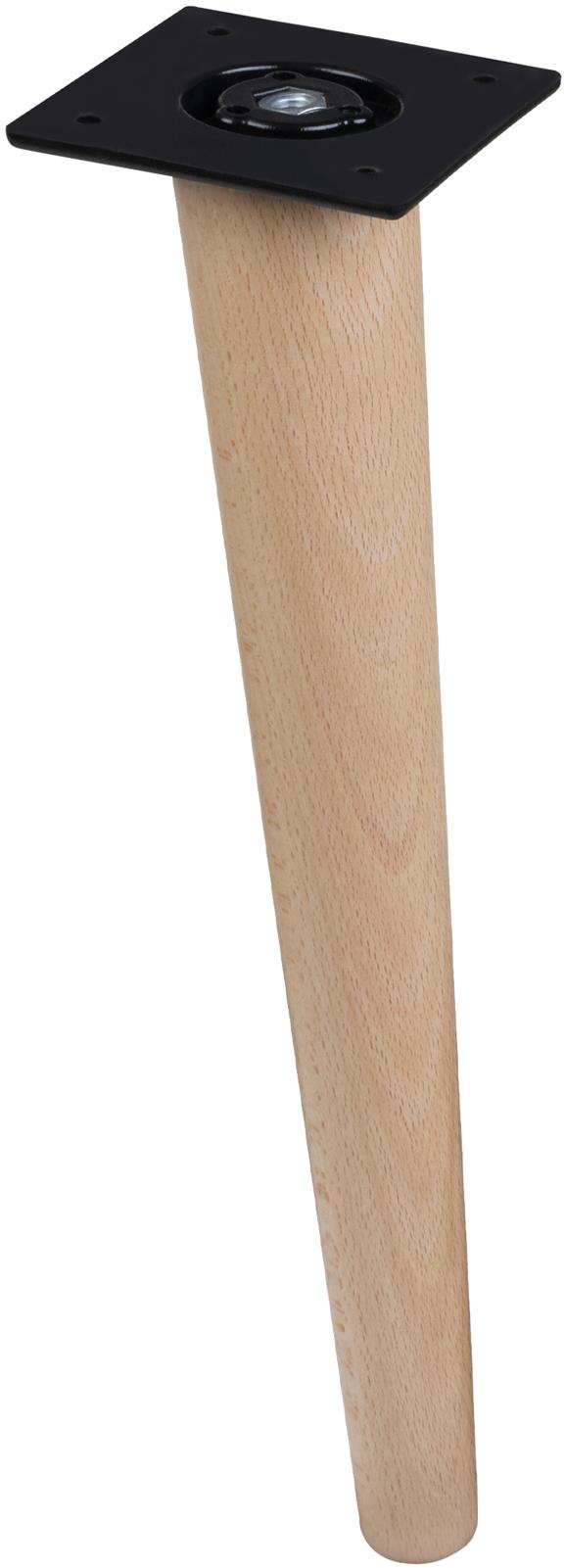 WALTECO Nábytková noha Nordic, výška 310 mm, kónická/šikmá, buk lakovaný