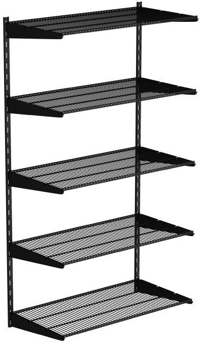 Walteco Nástěnná regálová sestava Single, 1500 × 830 mm, černá