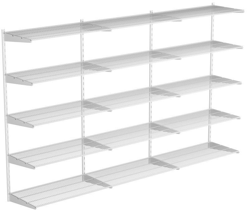 Walteco Nástěnná regálová sestava Triple, 1500 × 2430 mm, bílá