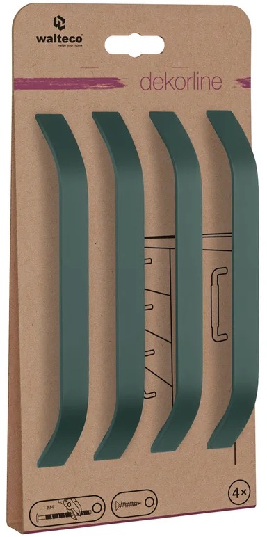 Walteco Set nábytkových úchytek Lugano rozteč 160 mm, matné zelené, 4 ks
