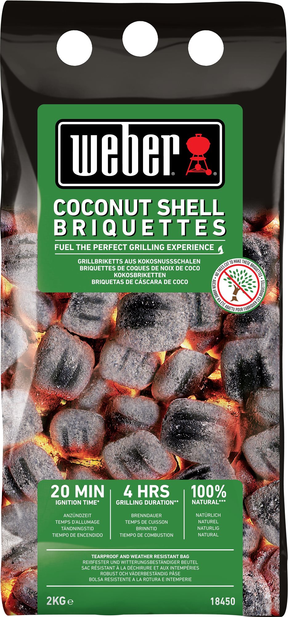 WEBER Grilovací brikety z kokosových skořápek, 2 kg