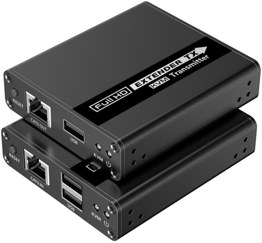 PremiumCord HDMI KVM extender 4K a FULL HD 1080p na 70m s přenosem USB