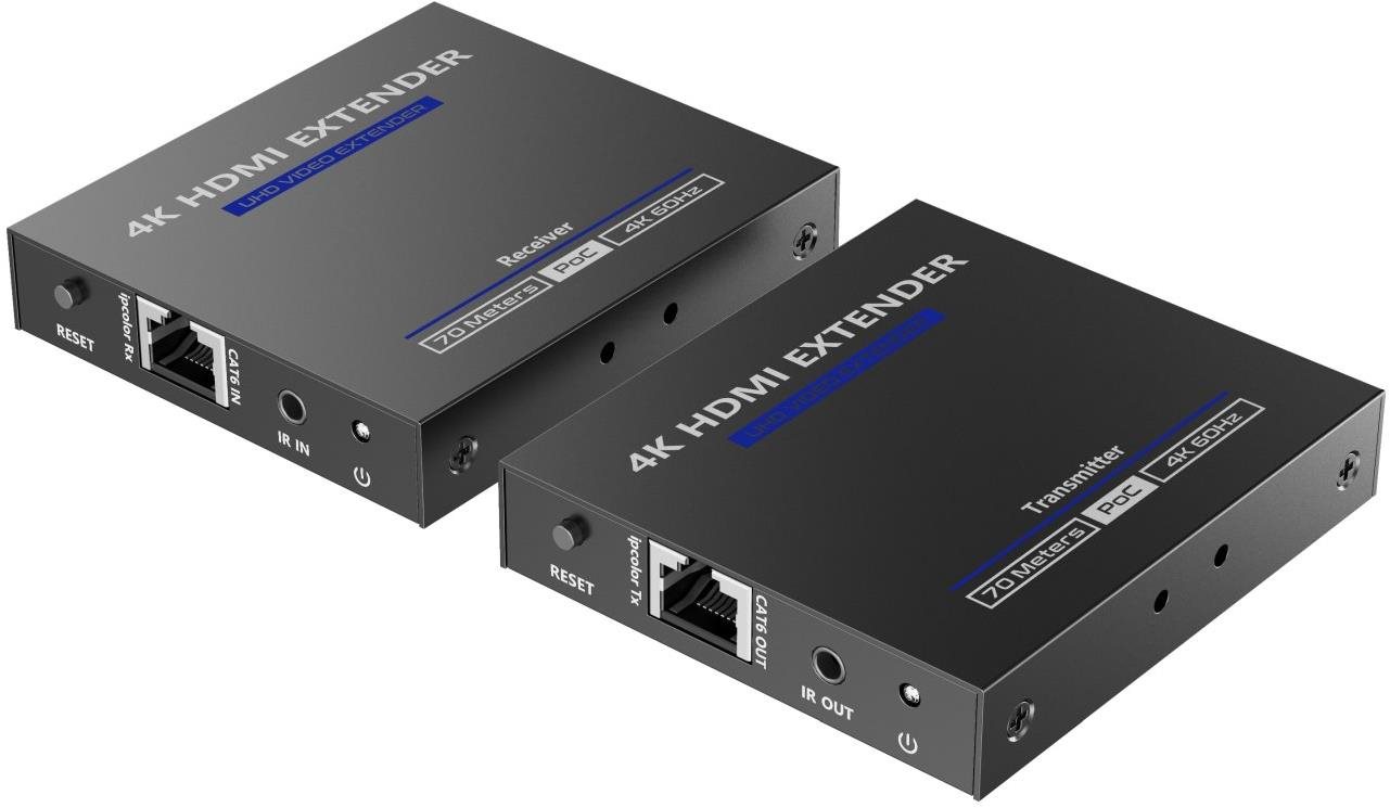 PremiumCord HDMI 2.0 extender Ultra HD 4kx2k@60Hz na 70m přes Cat6/Cat6A/Cat7