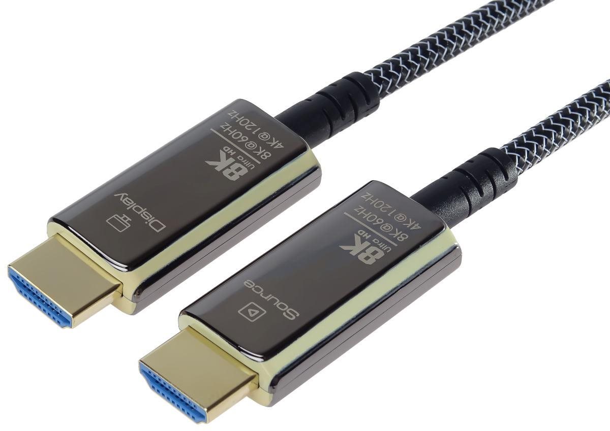 PremiumCord Ultra High Speed HDMI 2.1 optický fiber kabel 8K/60Hz, zlacené 10m