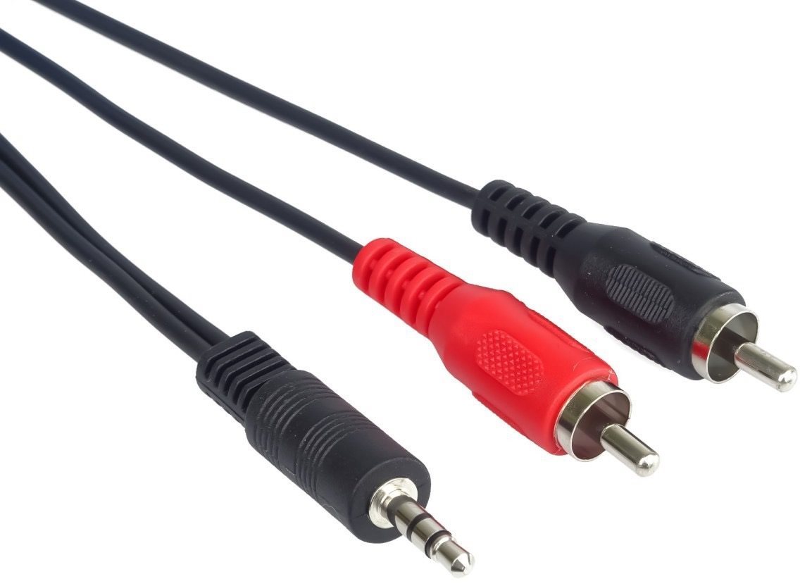 PremiumCord jack M 3.5 -> 2x cinch M, 5m