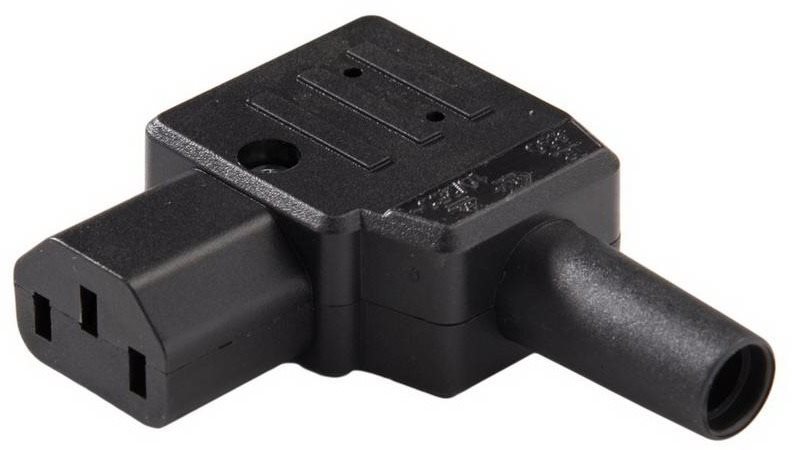 PremiumCord Konektor síťový 230V/F zahnutý 90 stupňů IEC C13