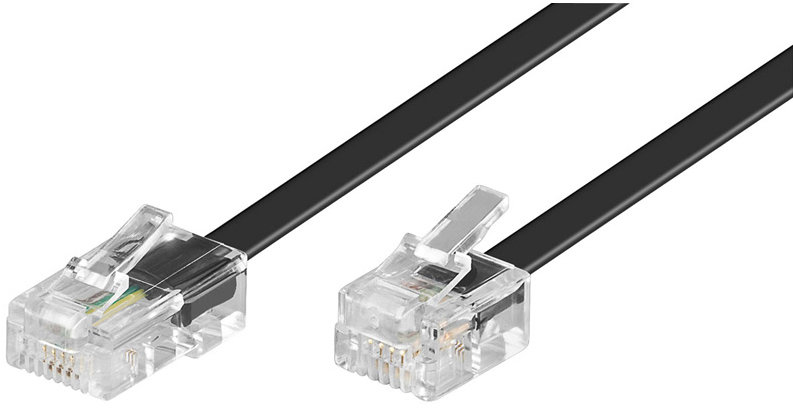 PremiumCord 8P4C (RJ-45) Plug 6P4C (RJ-11) Plug 10m - černý