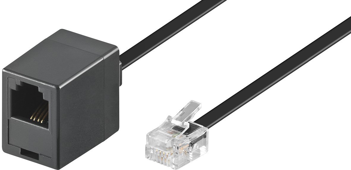 PremiumCord 6P4C (RJ-11) Plug 6P4C (RJ-11) Jack 3m - černý