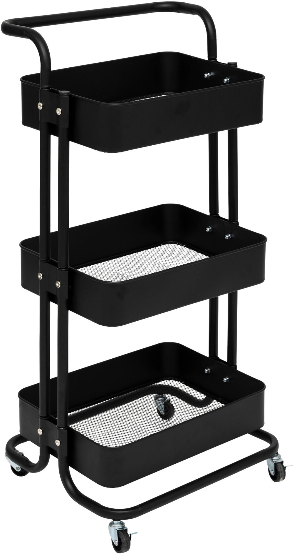 Kuchyňský vozík 5five Simply Smart Black Edition s třemi policemi.