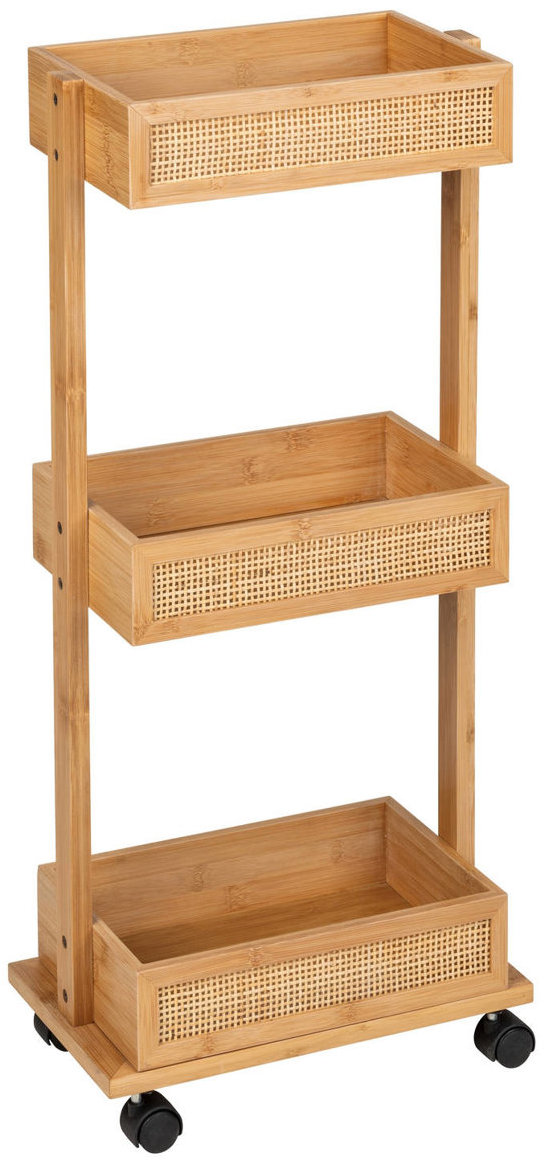Wenko Allegre Bamboo koupelnový regál na kolečkách