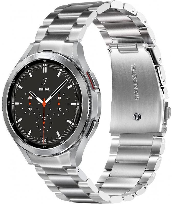 Drakero Kovový pro Samsung Galaxy Watch 4, 5, 6, 7 (44/45/46 mm) stříbrný