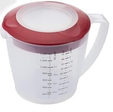 Westmark Mixovací nádoba s víčkem a odměrkou červená Helena 1,4l