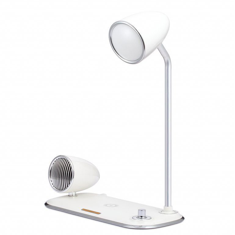 WG Retro Kathie LED, s bezdrátovým nabíjením a bluetooth speakerem, bílá