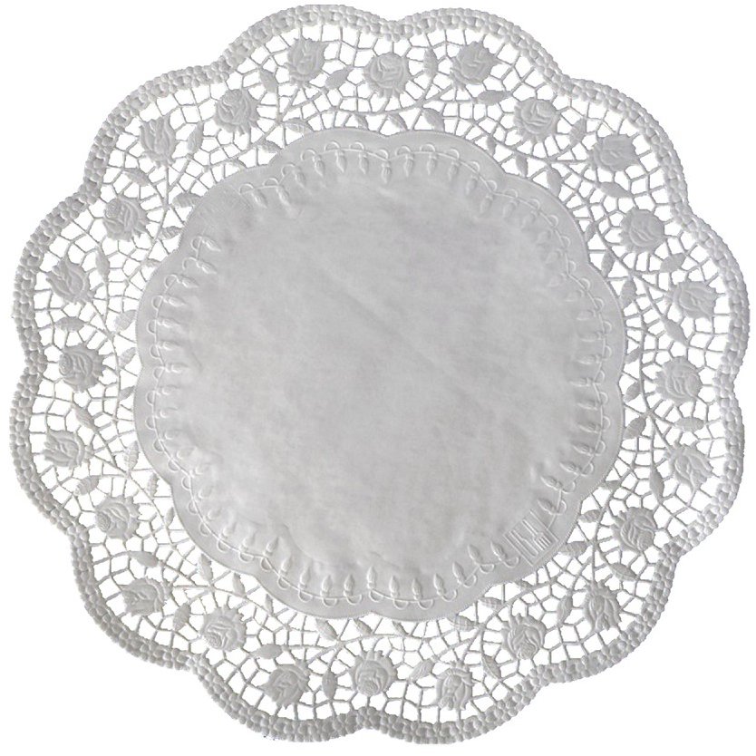 Wimex dekorativní krajka průměr 38 cm, kulatá, bílá - 100 ks
