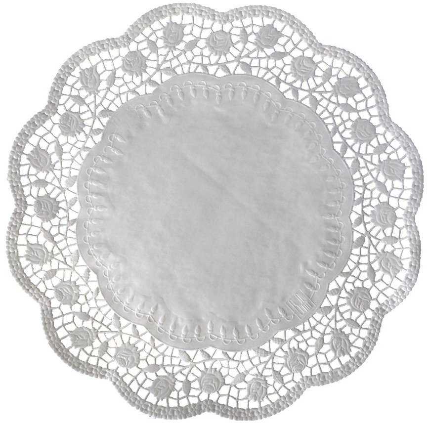 Wimex dekorativní krajka průměr 40 cm, kulatá, bílá - 100 ks