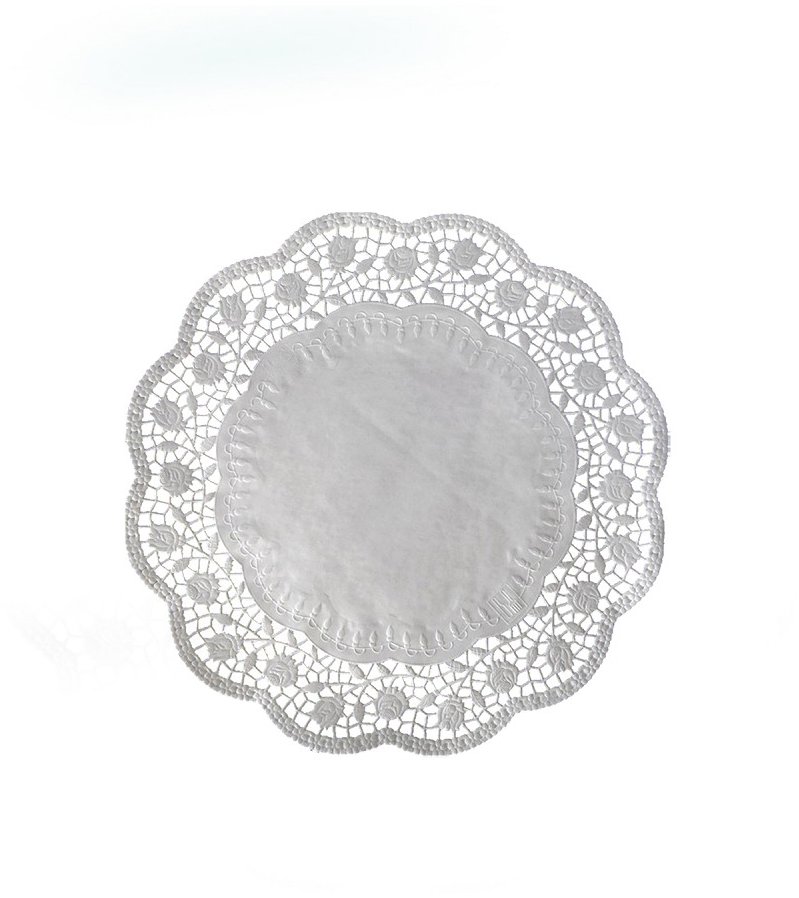 Wimex dekorativní krajka průměr 18 cm, kulatá, bílá - 100 ks
