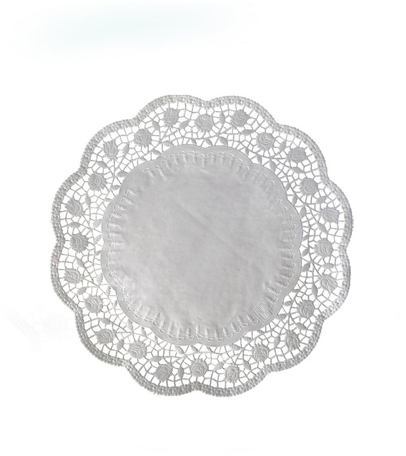 Wimex dekorativní krajka průměr 22 cm, kulatá, bílá - 100 ks