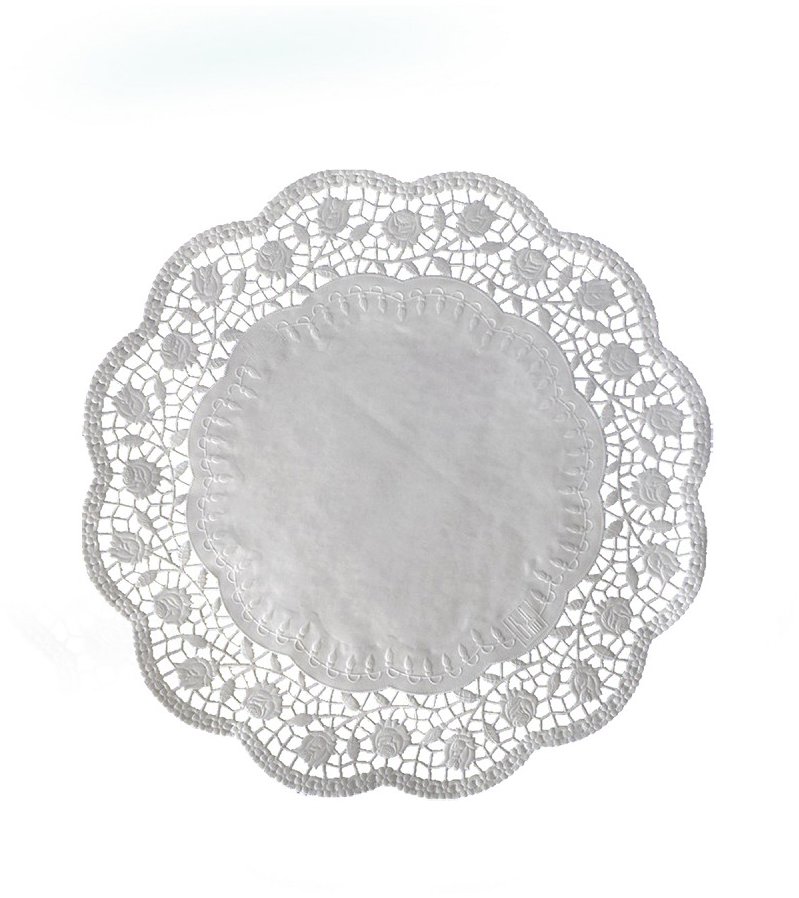 Wimex dekorativní krajka průměr 24 cm, kulatá, bílá - 100 ks